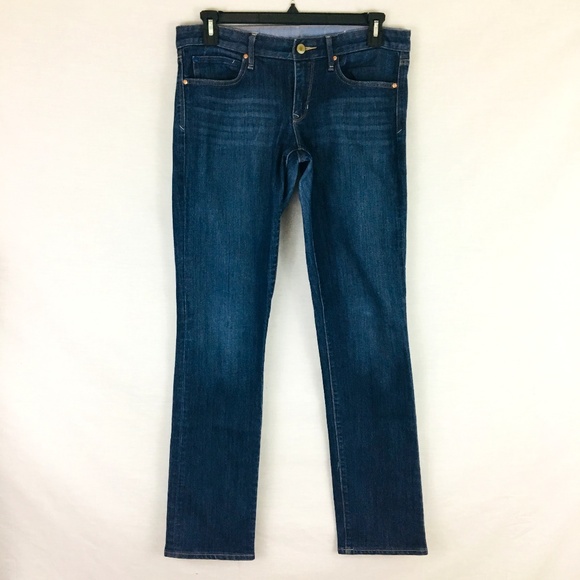 GAP Denim - GAP 1969 Real Straight 31/12L Dark Distressed Jean